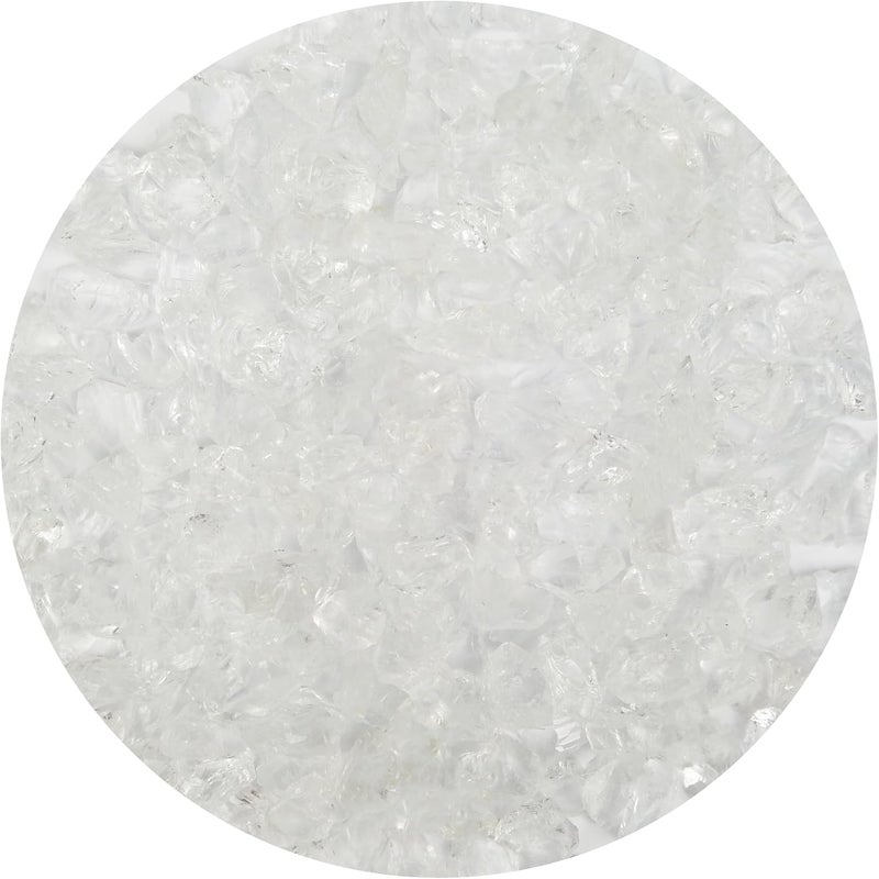 LUSTERING High Luster Crushed Glass Glitter, 6-9mm Fire Glass, Broken Glass, Glass Chips for Fire Pit Crafts DIY Epoxy Resin Art, Geode Painting, Vase Filler, Aquarium Garden Decoration,330g(Clear) - Image 1